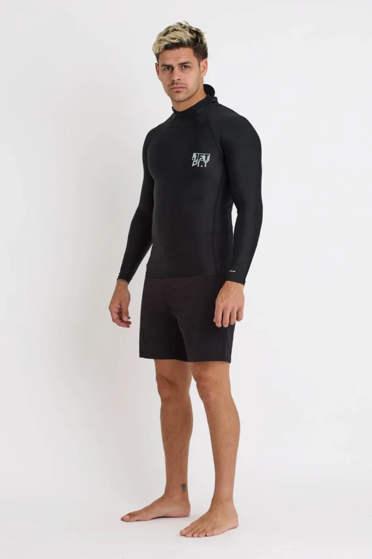 Jetpilot Venture Mens Hooded LS Rashie - Black