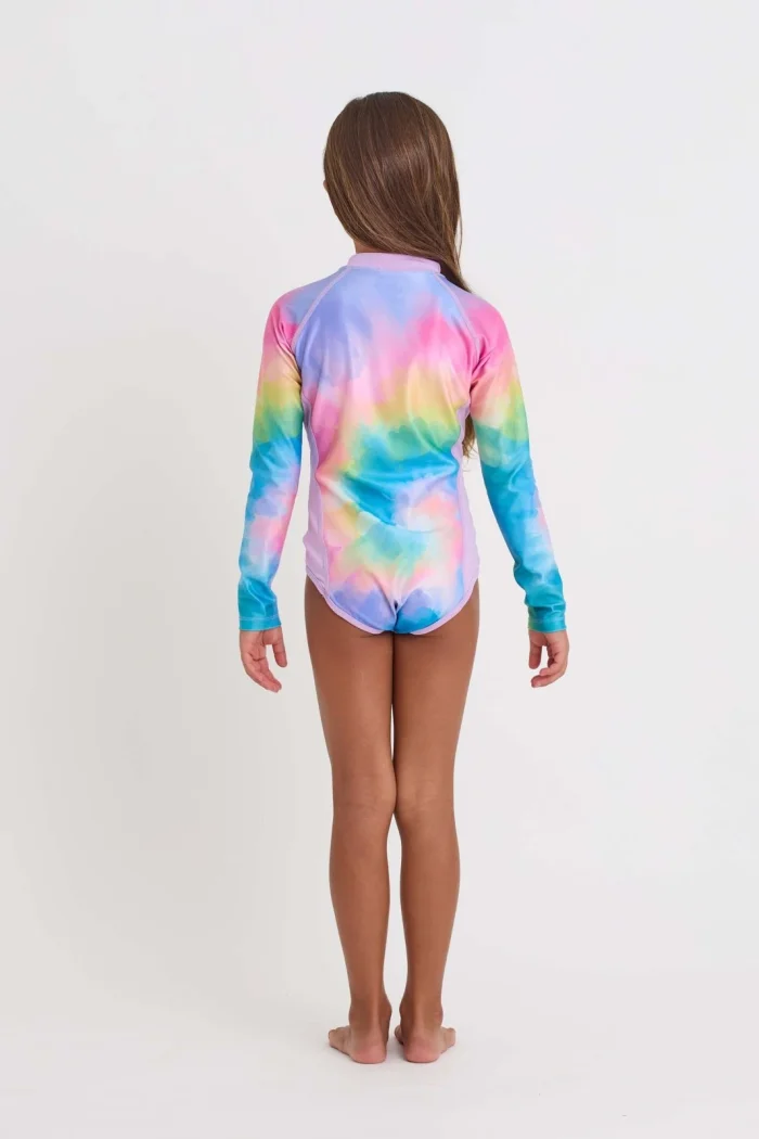 Xtreme Machines - S24402 GIRLS YOUTH LS SWIMSUIT TIEDYE 02