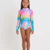 Xtreme Machines - S24402 GIRLS YOUTH LS SWIMSUIT TYEDYE 01